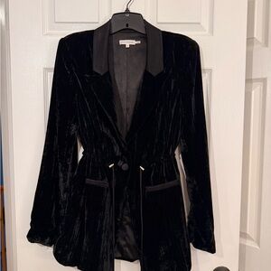 Good American | Black Velvet Blazer | size women’s 2